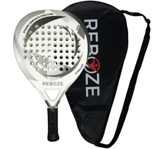 afbeelding van het witte padel racket van reboze